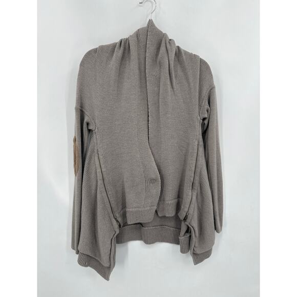Lululemon Wrap it up Big Rib Sweater with Elbow patches Gray Small - Picture 1 of 8